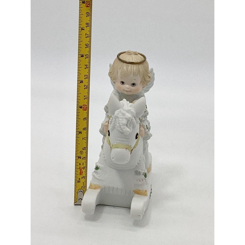 Enesco Holly Babes Angel Rocking Horse Musical Figurine, Christmas (#6.9-1118) - Picture 14 of 16